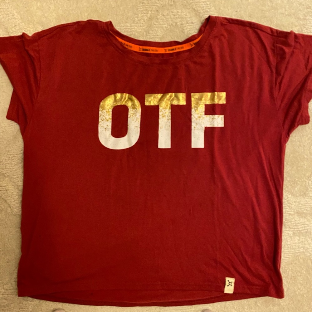 OTF red cropped shirt